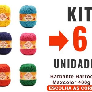 Barbante Barroco Maxcolor 400gr – Kit 6 Unidades