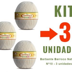 Barbante Barroco Natural – Nº4 – Kit 3 Unidades